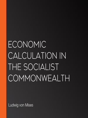 cover image of Economic calculation in the socialist commonwealth